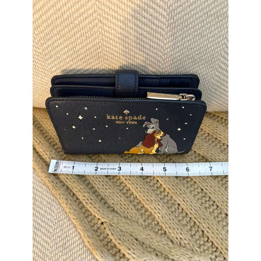 Disney x Kate Spade New York Lady and the Tramp Medium Bifold Wallet Navy - Picture 7 of 8